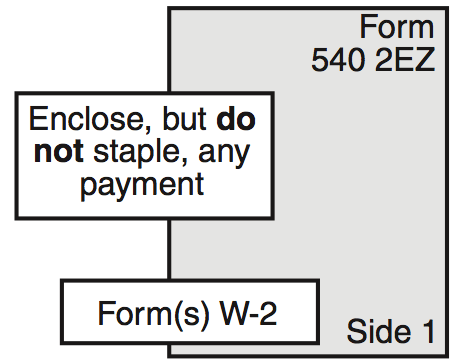 Diagram showing the order in which to assemble your tax return.